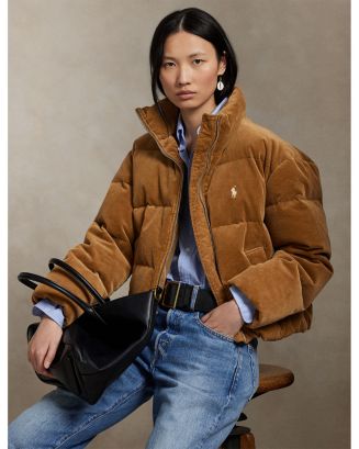 Ralph Lauren Quilted Corduroy Down Jacket | Bloomingdale's Women
