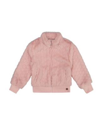 Girls' Faux Fur Jacquard Jacket - Big Kid