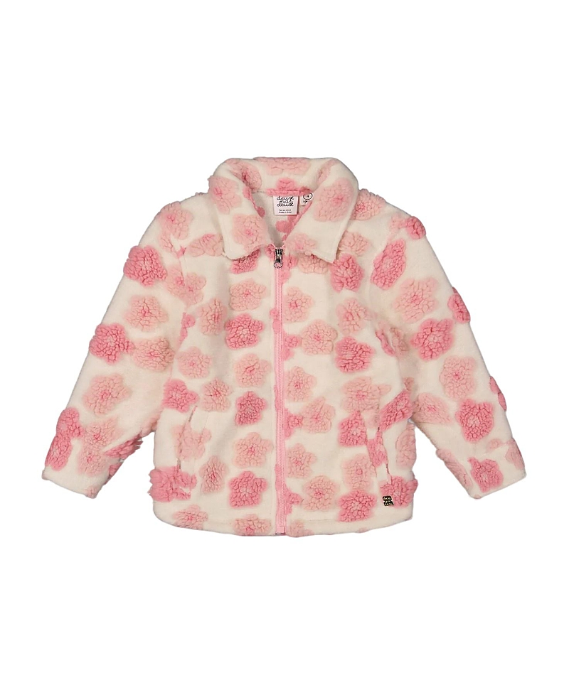 Deux Par Deux Girls' Sherpa Overshirt - Little Kid In Pink