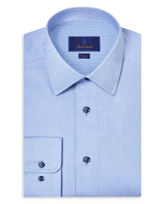 Trim Fit Printed Stretch Twill Dress Shirt