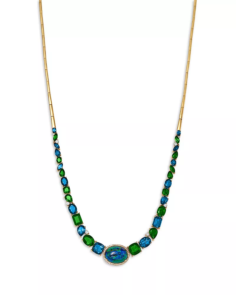 Bloomingdale's Fine Collection Multi Gemstone & Diamond Statement Necklace in 14K Yellow Gold, 18