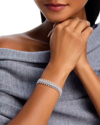 Luxe Collection Diamond Statement Bracelet in 14K White Gold, 10.0 tcw