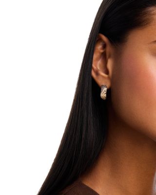 Diamond Ombr&eacute; Hoop Earrings in 14K Yellow Gold, 0.61 tcw