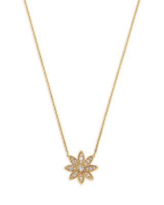 Champagne Diamond Starburst Pendant Necklace in 14K Yellow Gold, 0.37 tcw