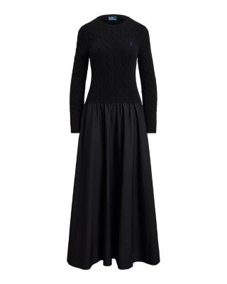 Cable Knit Poplin Dress