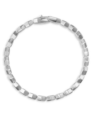 Men's Hex Pav&eacute; Tennis Bracelet in Sterling Silver with Diamonds, 8mm