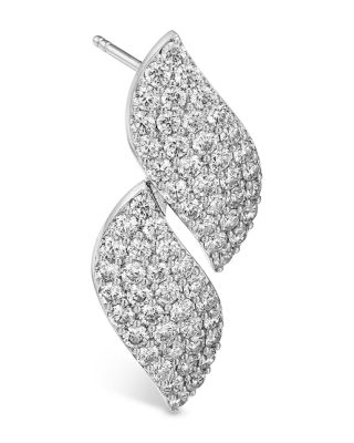 18K White Gold San Marco Diamond Pav&eacute; Swirl Drop Earrings