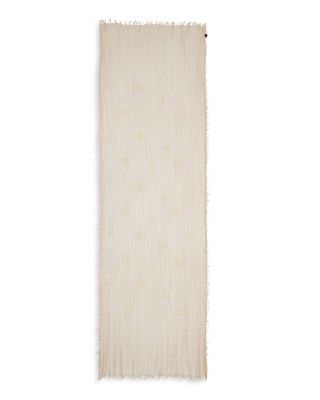 Solid Floral Embroidered Scarf - Exclusive 