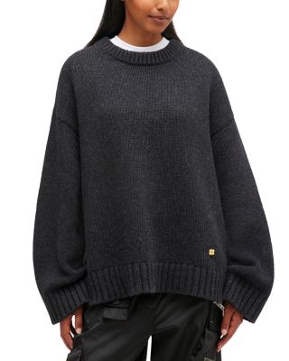 Chunky Mixed Wool-Blend Crewneck Sweater