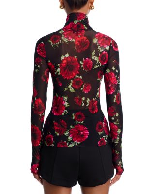 Zadie Floral Print Mesh Top