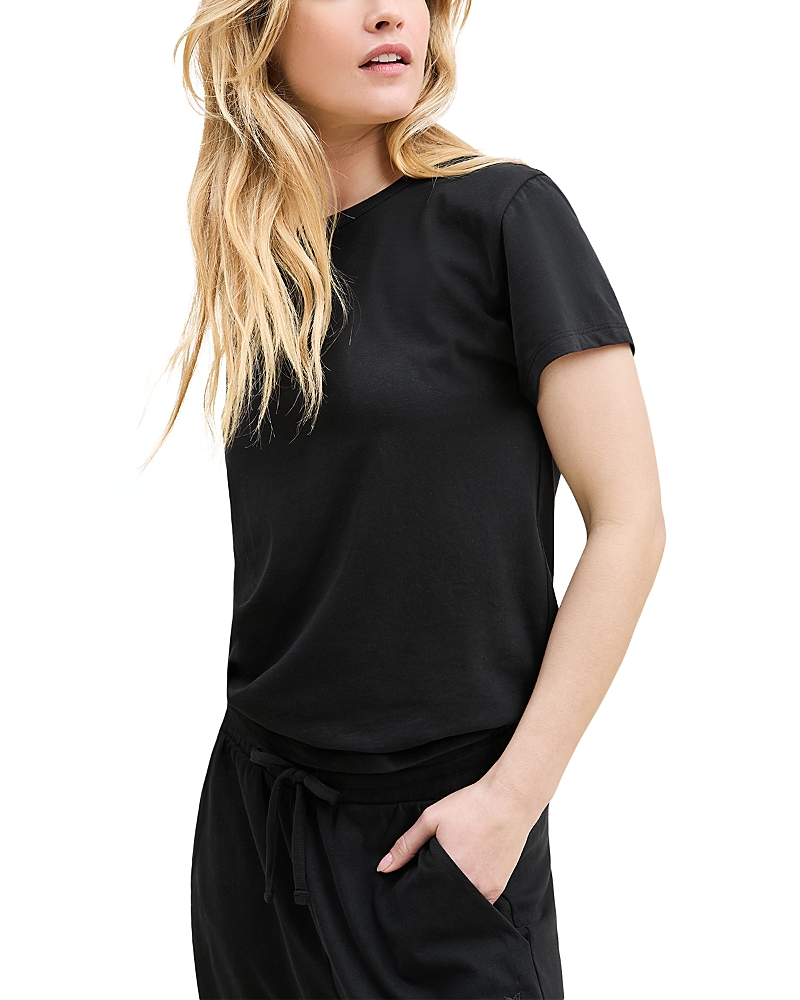 Petite Plume Crewneck Pajama T Shirt In Black