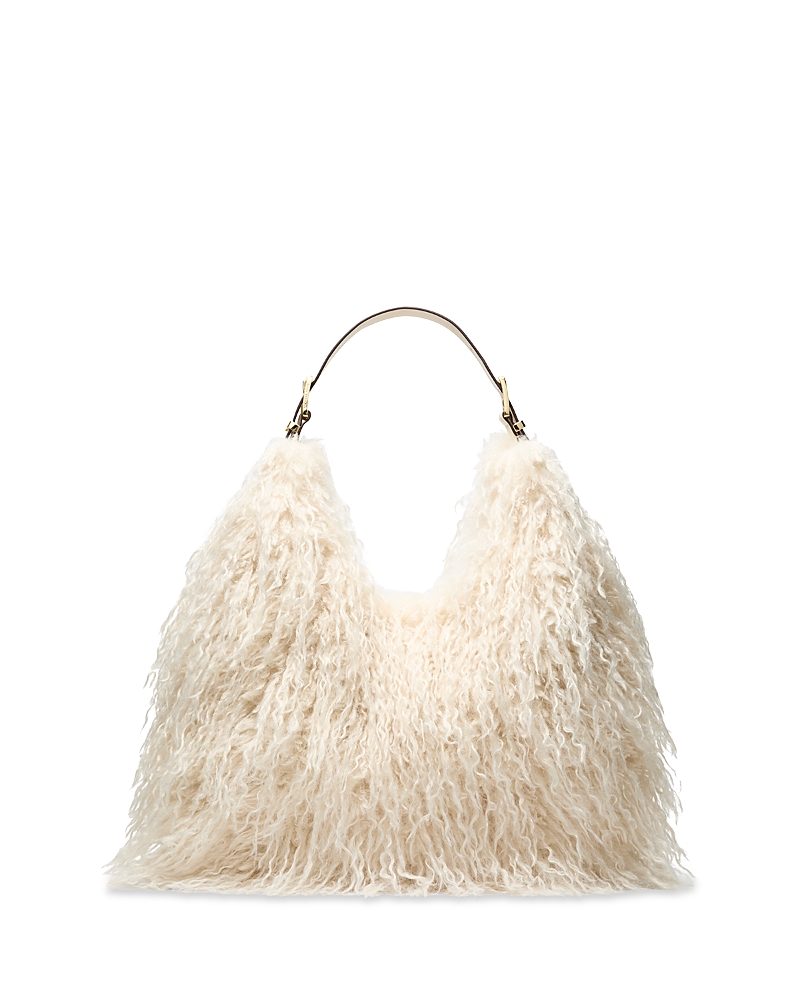Michael Kors Nolita Faux Fur Large Hobo Bag In Brown