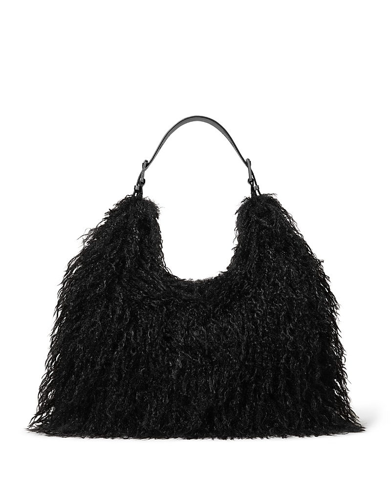 Michael Kors Nolita Faux Fur Large Hobo Bag In Black