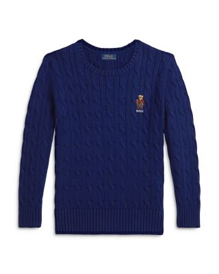 Boys' Polo Bear Cable Knit Cotton Sweater - Little Kid