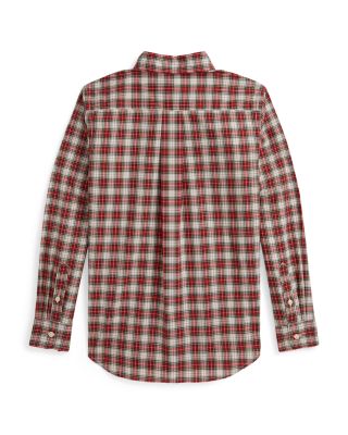 Boys' Plaid Cotton Poplin Shirt - Big Kid