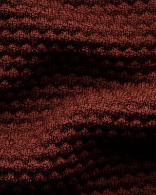 Merino Popcorn Stitch Polo Sweater