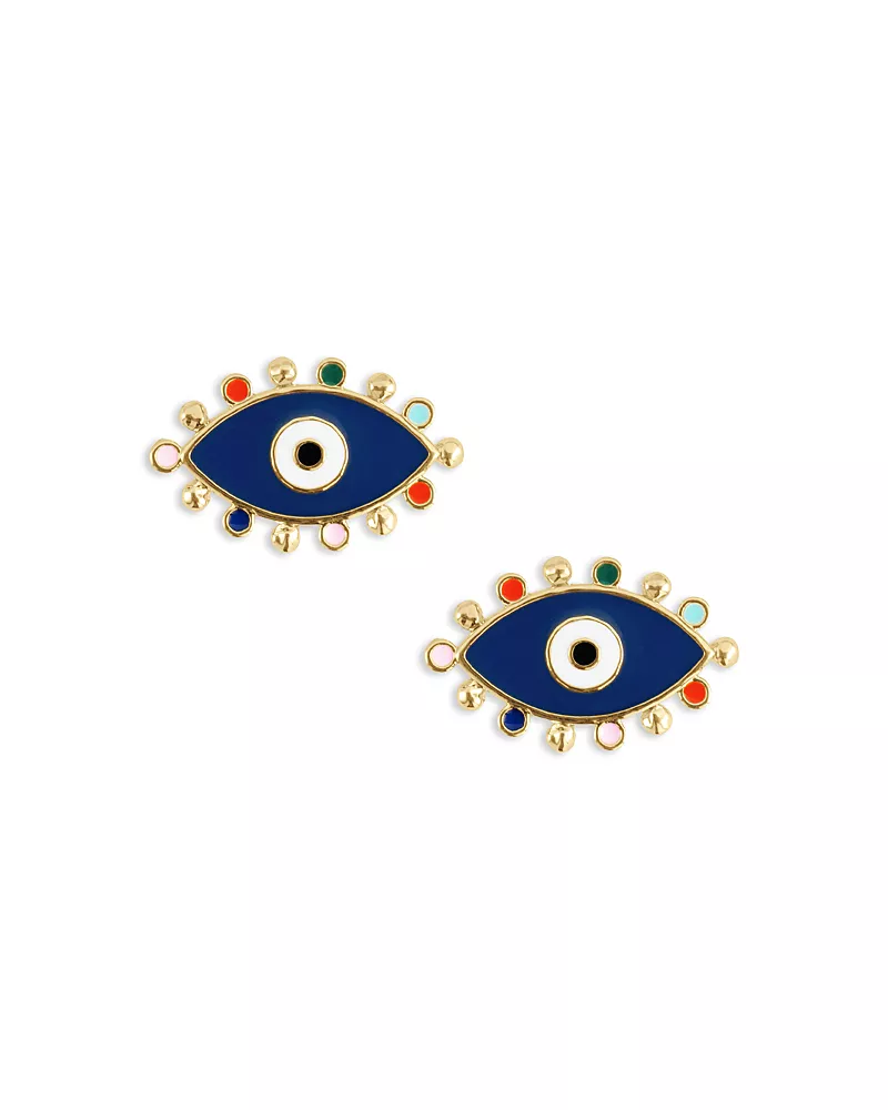 Anabel Aram Milos Evil Eye Stud Earrings