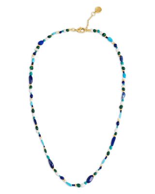 Milos Beaded Collar Necklace, 16.5"-17.5"