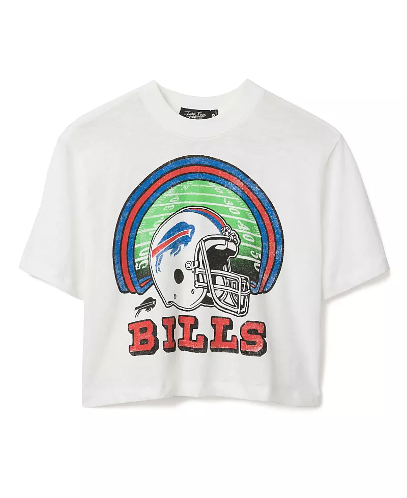 Junk Food Clothing Women's Nfl Buffalo Bills Game Time Mock Neck Crop Tee