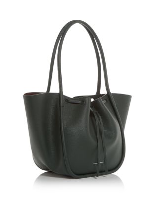 Large Ruched Leather Tote