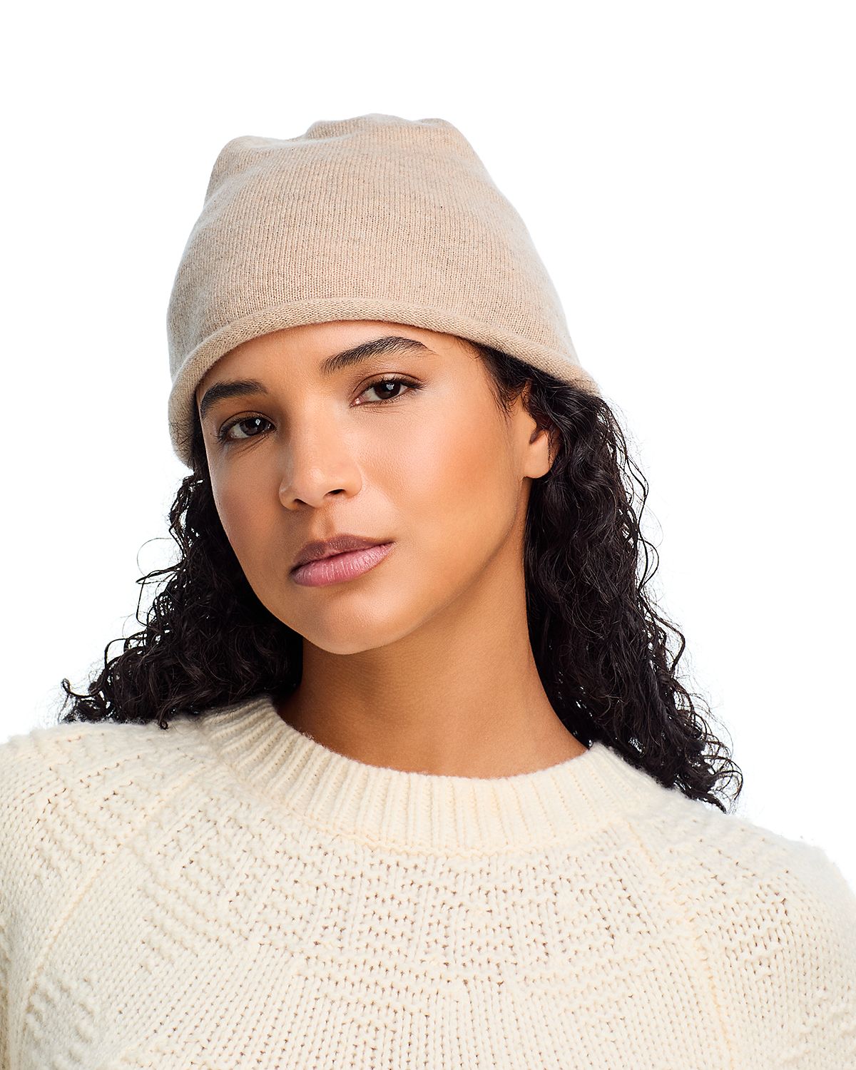 C by Bloomingdale's Cashmere Angelina Rolled Edge Slouch Hat - Exclusive