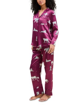 Silk Merlot Panther Pajama Set