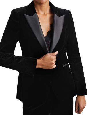 Petites Myrtle Single Breasted Velvet Jacket