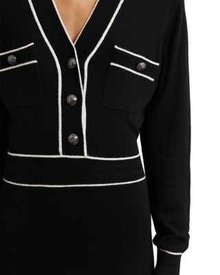 Petites Lorrie Button Front Knitted Midi Dress