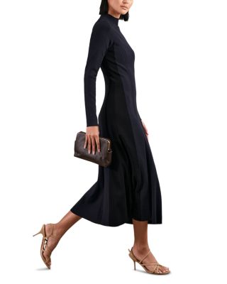 Petite Zaya Fluted Midi Knit Dress