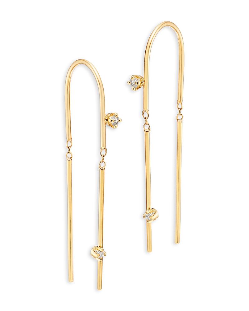 Zoe Chicco 14K Yellow Gold Prong Diamonds Wire Threader Earrings