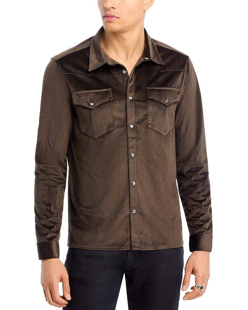 John Varvatos Andres Long Sleeve Shirt In Brown