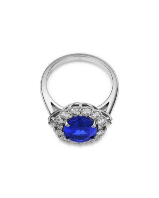 Limited Edition Tanzanite & Diamond Halo Ring in 14K White Gold