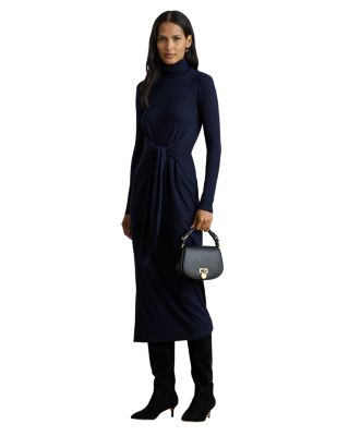 Tie Front Turtleneck Dress - Regular & Petites
