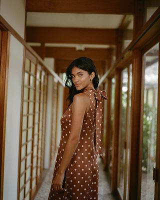 Ennis Satin Midi Dress