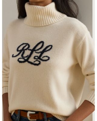 Logo Cashmere Turtleneck Sweater