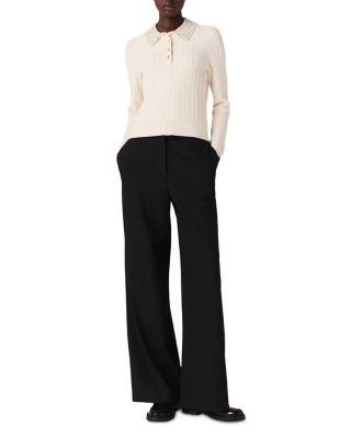 Rhinestone Collar Polo Shirt