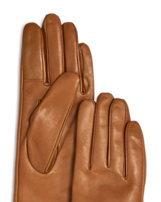 Mid-Length Cashmere Lined Leather Tech Gloves - Exclusive