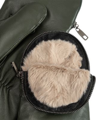 Zip Top Faux Fur Mittens