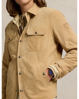 Reversible Suede Taffeta Shirt Jacket