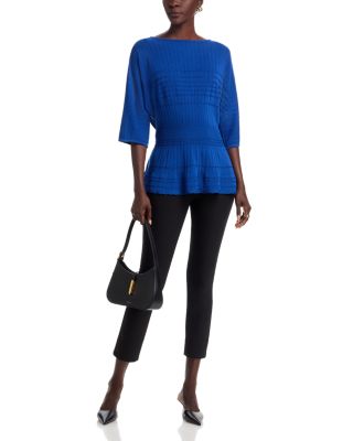 Boat Neck Peplum Sweater
