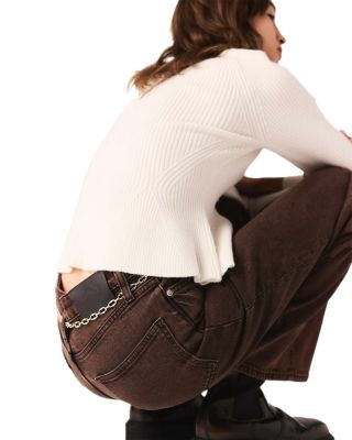 Pantin High Rise Bootcut Jeans in Brown