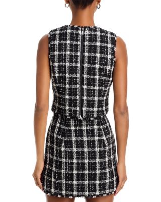 Windowpane Tweed Crop Top