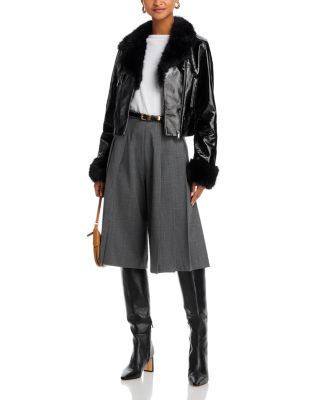 Camryn Crinkled Faux Leather Moto Jacket