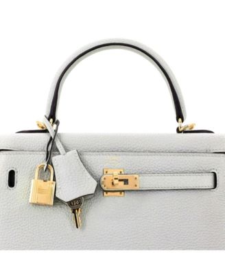 Kelly 25 Handbag Grey Togo with Gold Hardware