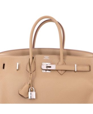Birkin 35 Handbag Light Togo with Palladium Hardware