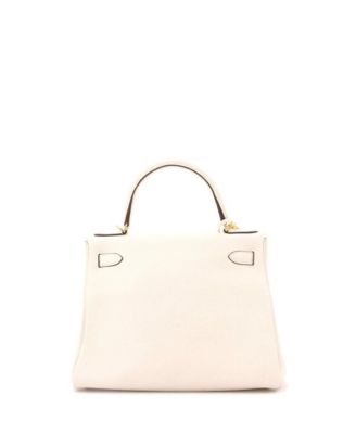 Kelly 28 Handbag Light Clemence with Gold Hardware