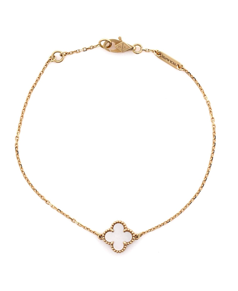 Pre-owned Pre-owned Van Cleef & Arpels Van Cleef & Arpels Sweet Alhambra Bracelet 18k Gold And Mother Of Pearl