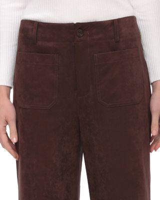 Faux Suede Wide Leg Pants