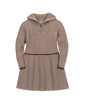 Girls&#39; Organic Half Zip Raglan Sweater Dress - Little Kid, Big Kid