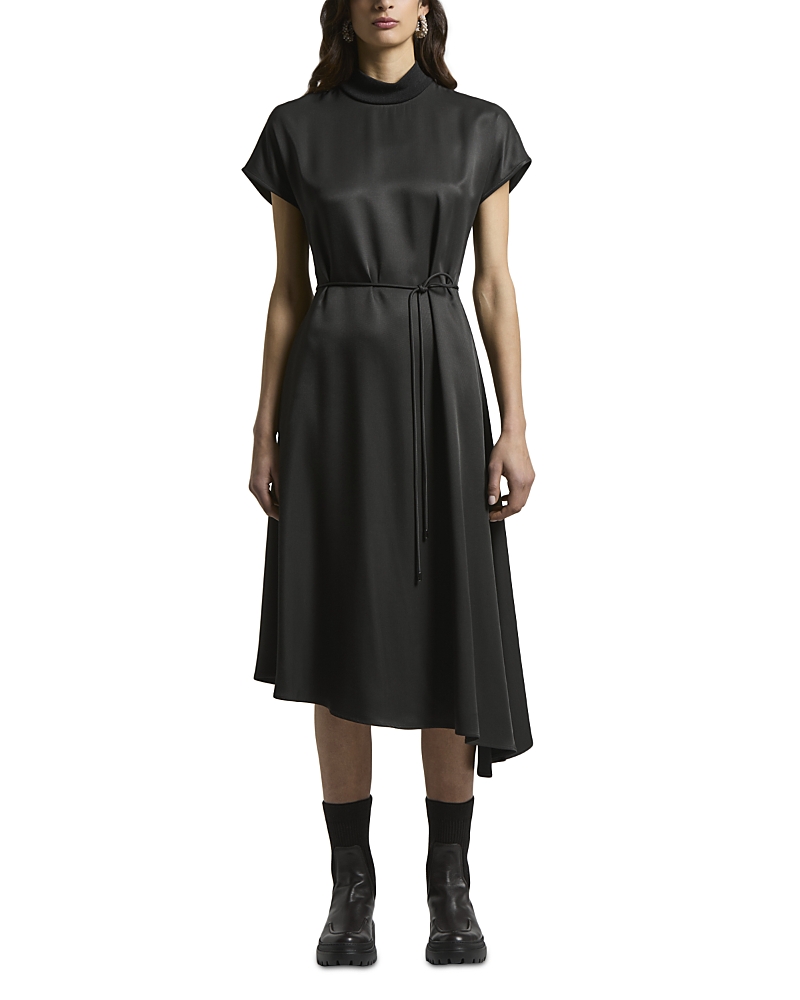 Peserico Mock-neck Asymmetrical Dress In Black | ModeSens Peserico Mock-neck Asymmetrical Dress In Black | ModeSens